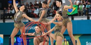 Ginástica rítmica do Brasil tem jornada dourada no Pan de Santiago