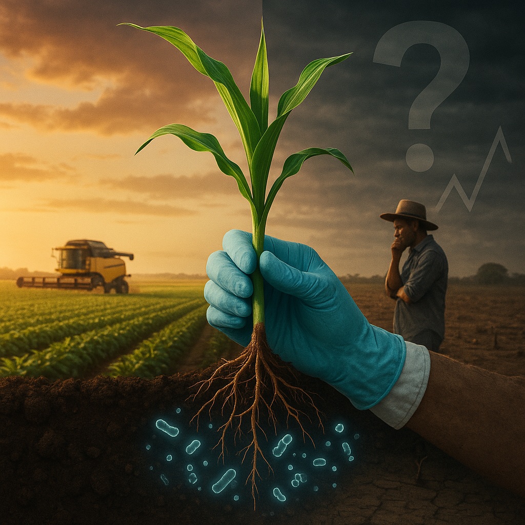 Avanço científico em bioinsumos no Brasil, liderado por pesquisadora premiada, levanta debates sobre os reais impactos e desafios da sustentabilidade no campo.