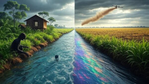 Estudo da Fiocruz revela como a contaminação da água por agrotóxicos da soja ameaça a saúde de comunidades tradicionais no Cerrado de Mato Grosso.