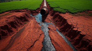 Pivô central de irrigação em lavoura de Mato Grosso: método é responsável por alto consumo de recursos hídricos na produção agrícola do estado.