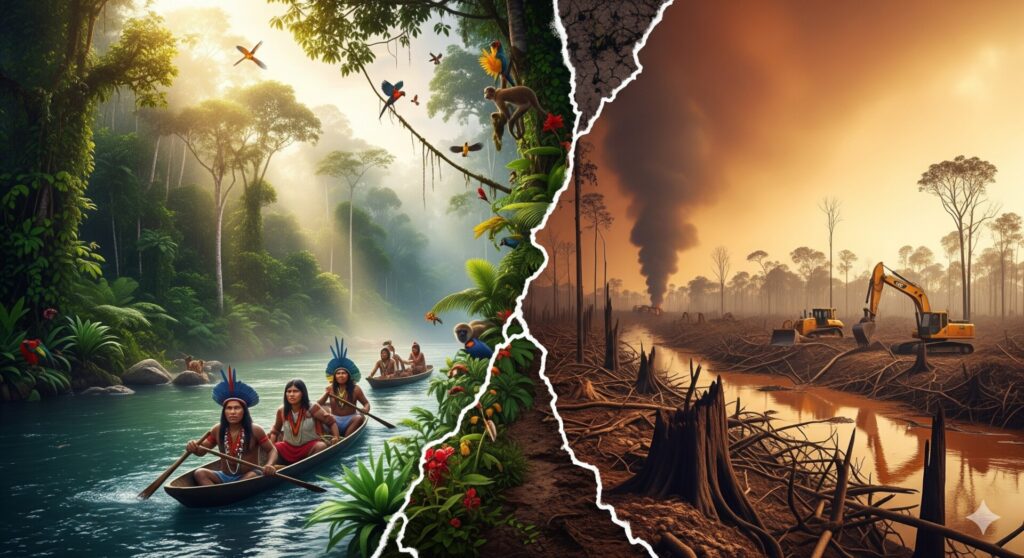 Apesar de leis e discursos, avanço da agropecuária, garimpo ilegal e omissão estatal aprofundam a crise socioambiental, enquanto iniciativas comunitárias mostram que outro futuro é possível